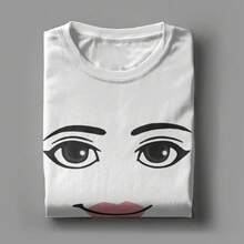 Round Neck Short Sleeve Clothing Summer Novelty Harajuku Streetwear Robot Robloxs Woman Face Game Tshirt Aesthetic Clothes - H10256-白色 - 查看 6