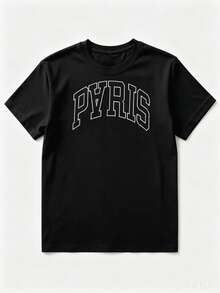 3-Pack Women's Printed T-Shirts, Straight Cut, Short Sleeve, Round Neck, Graphic Design, Urban, Collegiate, Cities, Paris, New York, California, Pure-Cotton - 黑色 - 查看 1