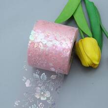 1條多彩碎花緞面絲帶，溫柔浪漫緞面絲帶，適合節日禮物包裝，手工魚尾網格緞面絲帶，適用於婚禮、節日禮物、生日禮物、花束包裝、鞋子與衣物包裝 - 多色 - 查看 17