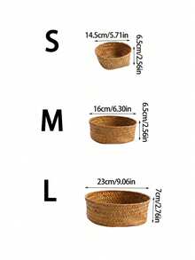 编织储物篮，圆形，适用于厨房大蒜和生姜、门厅桌面收纳 - 彩色 - 查看 7