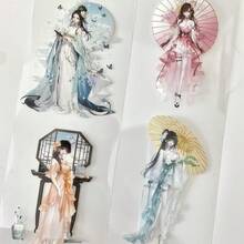 古风中国风美女PET和纸胶带，传统汉服淑女撑伞图案装饰胶带，适用于剪贴簿、手账、子弹笔记、DIY手工、卡片制作和手账装饰 - 6cm*92cm - 查看 1