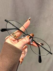 复古时尚多边形眼镜框，小巧金属极简眼镜 - 彩色 - 查看 4