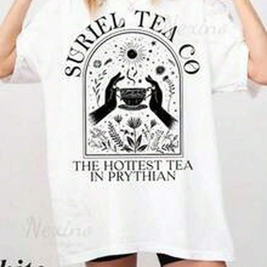 Suriel Tea Co S1Hirt ACOTAR Suriel Tea T-S1Hirt Velaris Sarah J Maas T1EEs  SJM Merch B1Ook Lover GiftPlus Size Butterfly Graphic T-S1Hirt For WoM1en, F - Blanco - Ver 1