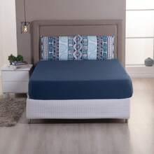 Single Bed Sheet Set, Printed, 100% Cotton Jersey Knit, With Elastic, 2 Pieces - 曼陀羅 - 查看 1