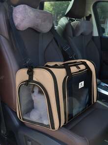 Powcan 1PC foldable pet carrier bag for portable storage, suitable for traveling with pets, suitable for dogs and cats weighing up to 20 pounds, with breathable mesh panels and zipper opening, 光 盤cars, commuting, outdoor picnics, camping, veterinary examinations, a must-have for pet lovers - 彩色 - 查看 7