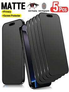 Yezodawee Matte Anti-Peeping Tempered Glass Screen Protector, Privacy Protection, Full Coverage, Anti-Fingerprint, Anti-Drop, Anti-Scratch, Privacy Protection, Delicate Touch, Compatible With IPhone 18 Pro Max/18 Pro/17 Pro Max/17 Pro/17 Air/17/16 Pro Max/16 Pro/16 Plus/16/15 Pro Max/14 Pro Max/13 Mini/12/11/XS MAX/XR/8+/7 Plus Series - Black - View 15