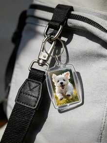 5~100pcs Transparent Blank Acrylic Photo Frame Keychain DIY Detachable Ring Key Chain Gift, Birthday Gift - Multicolor - View 4