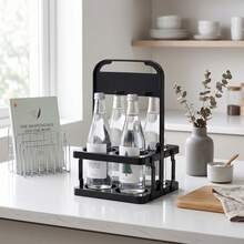 2pcs Disposable Paper Cup Holder, Dual Slot Wrought Iron & Solid Wood Cup Rack, Bar Countertop Desktop Coffee Cup Storage Rack, Suitable For Home Kitchen Counter, Coffee Corner, Coffee Shop, Milk Tea Shop, Office Pantry Storage - Multicolor - View 3