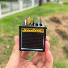 1 Peça Porta Palhetas de Guitarra - Caixa de Armazenamento de Palhetas em Formato de Guitarra Preta Comporta 5 Palhetas, Bolsa Elegante e Portátil para Palhetas, Organizador de Palhetas em Formato de Amplificador de Guitarra (Palhetas Não Incluídas), Porta Palhetas Portátil e Popular, Presente Ideal para Amantes de Música e Guitarristas, Perfeito para o Dia dos Namorados - Armazenamento de palhetas 3D - Visão 7