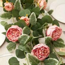 1/2pcs Extra Long Artificial Peony Vines, Faux Silk Material, DIY Decorative Peony Bouquet, Suitable For Wedding Centerpieces, Home Decor, Artificial Plants, Autumn Decor, Room Decor, Tabletop Decor, Garden Decor, Room Decor Supplies, Valentine's Day Gift, Birthday Gift, Graduation Gift (Due To Production Batch Issues, The Actual Product Image Is The SKC Image, It Does Not Affect Use) - Pink - View 10