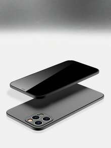 1pc New Ultra Slim Matte Phone Case, Full Lens Coverage Shockproof Anti-Drop Protective Back Cover Compatible With IPhone 17 16 15 14 13 12 11 Pro Max - Black - View 10