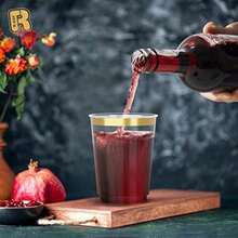 10 buah Gelas Berbingkai Emas, 10OZ/300ml Gelas Transparan Berdasar Datar, Gelas Berbingkai Emas Elegan, Cocok untuk Pernikahan, Hari Thanksgiving, Natal - Emas - View 5