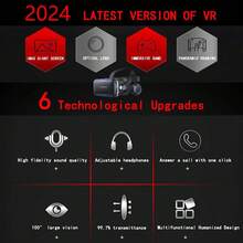 Tai nghe VR YIYI, tương thích với điện thoại thông minh và Android, kính thực tế ảo 3D dành cho TV, phim ảnh và trò chơi điện tử, kèm điều khiển từ xa, màn hình hiển thị thực tế ảo VR, phù hợp với điện thoại IOS/Android từ 4.7-6.0 inch, 1 chiếc. - Nhiều màu - Xem 6