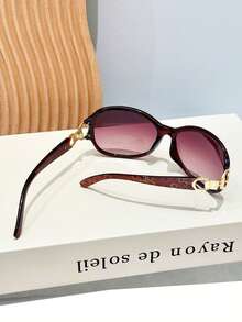 1pc Shield Shaped Polka Dot Contrast Color Elegant Metal Decor Y2K Retro Street Fashion Glasses, Suitable For Vacation - Multicolor - View 8