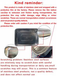 3pcs 10.2-Inch Stainless Steel Baking Tray Set With Lids, Food Storage Containers - Square Shape, Manual Lid Cover, Hand Wash - Suitable For Meal Prep And Outdoor Picnics - Multicolor - View 12