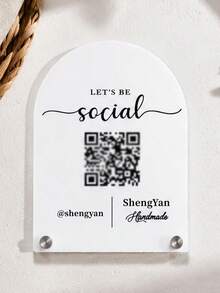 Customized Honeymoon Fund QR Code Sign, Personalized Acrylic Wedding QR Code Table Sign, Supports Scan To Pay QR Code Customization. Arched Wedding Donation Sign, Suitable For Honeymoon Fund, Couple Savings Fund And Wedding Banquet Decoration. Can Customize Groom And Bride Names And Exclusive Information Suitable For Wedding, Engagement Party, Bridal Shower - Multicolor - View 5