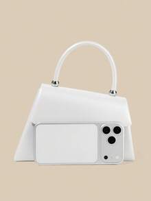 1 Piece White PU Material Flap Clutch Bag With Luxury Metal Decoration, Showing Fashion And Elegance, Suitable For Holding, Carrying, Wearing On The Shoulder Or Crossbody, P - 酒紅色 - 查看 4