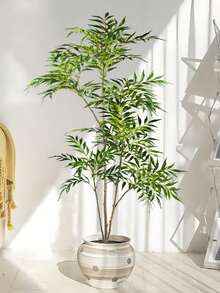 1 Stück künstliche 3-Zweig Ficus Lyrata, große stehende künstliche Grünpflanze im Topf für das Wohnzimmer, realistisch haptische Blätter, lichtecht, nordischer Stil künstlicher Baum (Topf nicht enthalten), ideal für Heimdekoration-Enthusiasten und neue Hausrenovierung, Einweihungsgeschenk - kein billiges Plastikgefühl, fotogen und stilvoll (zufälliger Stil versendet, bitte vor der Bestellung bestätigen) - Grün - Übersicht 10