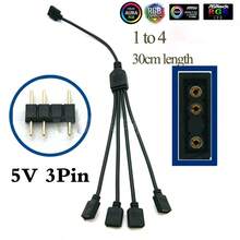 5-24V 3-Pin 4-Pin RGB LED Strip Connector 1-To-1 2 3 4 5 Splitter Extension Cable Compatible With Computer Fan Motherboard AURA RGB LED Strip - 30cm/11.8in - View 8