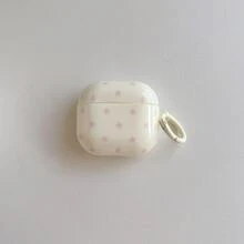 粉色波點極簡設計耳機保護套 + 掛環組，相容於 Apple Pro2/ Pro/ 4/ 3/ 2 - 黃色星星 - 查看 1