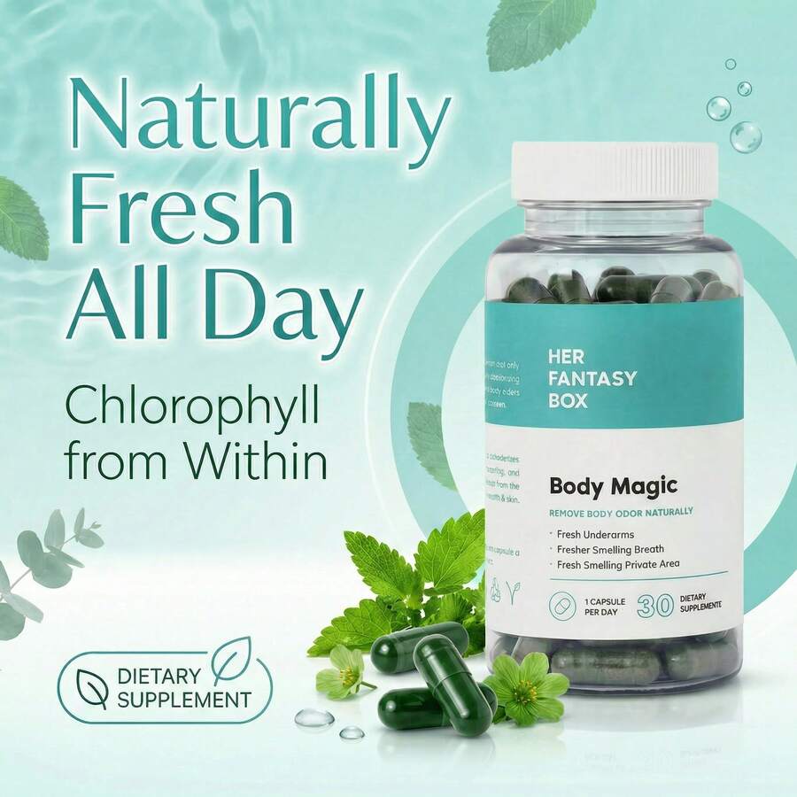 Plant Based Chlorophyll Capsules, Body Purifying Formula For Daily Internal Care - 1 gói - Xem 1
