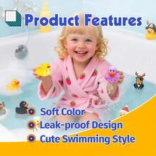 Juguetes de baño para niños Patos de goma, surtido aleatorio de patos a granel, Mini patos de goma, juguetes de baño para bebés pequeños, juguetes de piscina para niños - 5 piezas de color aleatorio - Ver 4