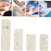 4 Stück beige elastische Bandagen, Sport Kompressionswickel geeignet für Handgelenk, Arm, Wade, Knöchel und Fuß, Fitness Zubehör, Sport Bandagen, Sport Tapes - Aprikosenfarben - Übersicht 5