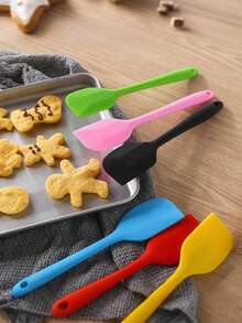 1pc/2pcs Macaron Color Silicone Spatula, High Heat Resistant One-Piece Seamless Scraper, For Baking And Easy To Clean - Multicolor - View 5