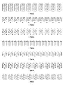 70pcs Braiding Hair Accessories Headbands, Multiple Styles Adjustable Hair Rings And Beads, Suitable For Braids, Dreadlocks, Dreadlock Accessories For Women And Girls - Silver - View 4