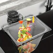 Practical Kitchen Sink Strainer, Detachable And Movable, With Suction Cup Design, For Filtering Food Residue, Crumbs, Waste And Trash, With Drainage Strainer And Disposable Filter Mesh, Prevents Clogging - 1 Filter Holder + 100 Filter Screens - View 1