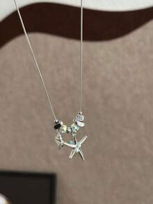 1pc Exquisite Shell Starfish Conch Ocean Style Metal Material Multicolor Women's Necklace Suitable For Party, Gathering, Vacation, Daily, Anniversary, Date Multiple Occasions High Rating - Multicolor - View 4