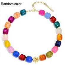 Women's Colorful Acrylic Beaded Necklace, Bohemian Style Heart & Starfish Pendant Necklace, Adjustable, Summer Beach Vacation Jewelry Gift - Multicolor - View 8