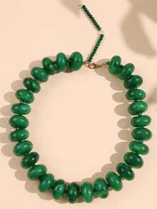 Women Beaded Necklaces Bohemian Dopamine Resin Beaded Necklace, Chunky Bead Turquoise Jewelry, Luxury Necklaces For Women, Stylish Collares Ideal For Daily Wear & Summer Vacation - 多色-1 - 查看 9