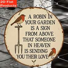 2D Flat - 2D Flat - Decorative Sign & Plaque - 1pc Vintage Wooden Decorative Sign - "Your Garden's Mockingbird" Garden Decoration, Rural Vintage Decor, Style As Shown In The Size Chart - Multicolor - View 1
