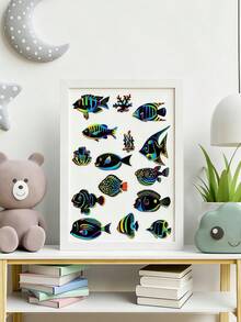 90pcs Ocean Fish Scratch Art Set, Ocean Fish Rainbow Scratch Art Card Set (Includes Scratch Pen And Ribbon), Scratch Art Cards - Perfect For Birthday Party Gifts And School Project DIY Craft Activities (Randomly Shipped Different Patterns) - Marine Animal Alien Scratch Art - View 2
