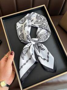 1pc Women's Bohemian Style Colorful Paisley Print Satin Scarf, Elegant Casual Headscarf/Shawl For Daily Life And Sun Protection,Accessories,Beach Towel - Multicolor - View 7