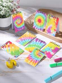 8pcs 6*10cm Rainbow Gradient Mixed Style Small Spiral Notebooks, Mini Portable Notebooks, Suitable For Baby Shower, Back To Schoo, First Day Of School - Multicolor - View 10