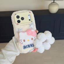 Phone Case: 3-In-1 Sanrio Plush Case Compatible With 17 Air 16 15 14 13 12 Pro Max Plus, Cute Pink Fluffy Cover With Camera Ls Stand & 2 Scre Protectors, Kawaii Y2K Aesthetic. Holiday Accessories. Valentine's Day Gift Giving Yellow Cute Phone Cases Mag  Case Customizable Things Silicone Phone Case Care Bear  Phone Case Summer Phone Case Custom Phone Case 13 Phone Cases Cheetah Print Phone Case Phone Case Gifts For Women Case - 粉紅色手鍊 - 查看 9