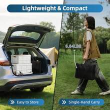 Folding Camping Table With 3 Adjustable Height, 3ft Foldable Aluminum Camp Table, Lightweight With Storage Bag, Portable For Outdoor, BBQ, Hiking, 34.2" X 15.7" X 27.5", Black - As Pic - View 5
