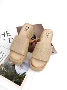 Women's Platform Sneakers With Jute Soles, Perfect For Walking Elegantly On Sunny Days, And With A Design That Combines The Natural And The Modern. - Apricot - View 3
