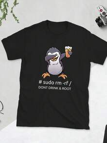Sudo Rm Rf Dont Drink And Root Computer Scientist Tux Linux Coding T Shirt Mimi's Crew T-Shirt, Floral Design, Mothers Day Gift, Casual Vintage Women's Top Blusa Elegante Mujer Blusa Casual Mujer Playeras Casuales De Mujer Ropa Para Hombre Día  Padre Papá Playeras De Algodón Mujer Regalos Para Hombre Camisa Para Hombre Conjuntos De Hombre Camisa Niño Ropa Para Niño Sudaderas Para Adolescentes Niños Bebe Conjuntos Para Niña Tops Para Adolescentes - Negro - Ver 1