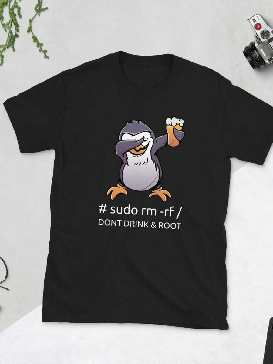 Sudo Rm Rf Dont Drink And Root Computer Scientist Tux Linux Coding T Shirt Mimi's Crew T-Shirt, Floral Design, Mothers Day Gift, Casual Vintage Women's Top Blusa Elegante Mujer Blusa Casual Mujer Playeras Casuales De Mujer Ropa Para Hombre Día  Padre Papá Playeras De Algodón Mujer Regalos Para Hombre Camisa Para Hombre Conjuntos De Hombre Camisa Niño Ropa Para Niño Sudaderas Para Adolescentes Niños Bebe Conjuntos Para Niña Tops Para Adolescentes - Negro - Ver 1