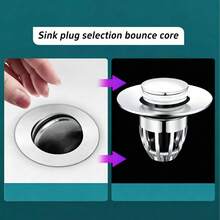 1pc 3-In-1 Kitchen Sink Drain Stopper Set, Pop-Up Sink Stopper & Filter Strainer, Anti-Clog Anti-Odor Kitchen Sink Protector, Easy Install Replacement Part - Odor-resistant Bouncing Core - View 8