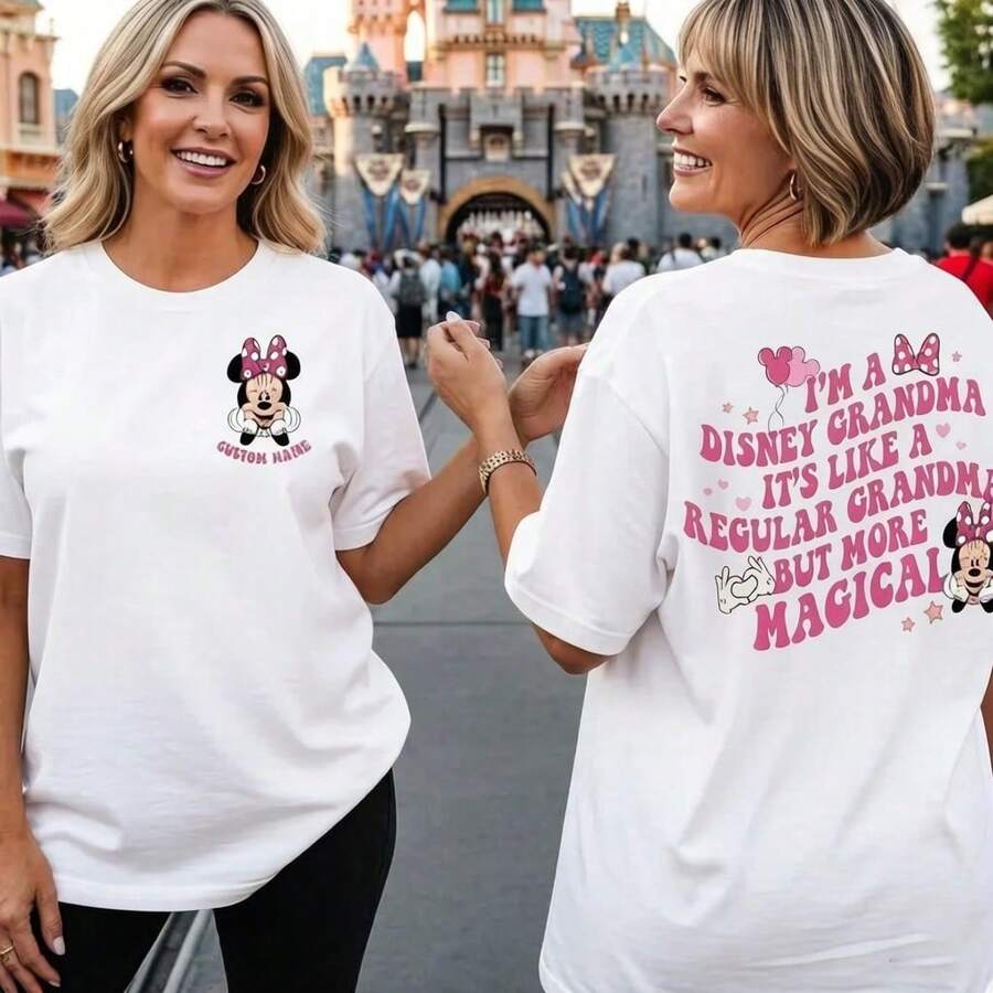Disney Custom Minnie Mouse Shirt "She's Like A Normal Grandma, Just More Magical," Magical Disney Grandma Shirt, Mother's Day Gift, Disneyland Trip Oversized Disney T-Shirt - 白色 - 查看 1