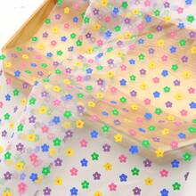 1Pc Colorful Flower Pattern Offset Printing Polyester Gauze Fabric, Patchwork For Quilting, DIY Craft Projects, Gift Giving, Bag Crafting, Pillow Covers, DIY Handmade Sewing 19.68x59.05 Inches (50X150cm) - Default - View 7