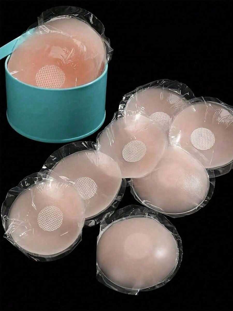 2/6/10pcs Reusable Lift-Up Backless Bra Petals, Seamless Invisible Self-Adhesive Nipple Cover, Non-Slip Discreet, Suitable For Various Occasions - Baby Pink - View 1