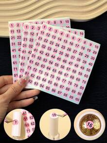 1PC Pink Heart Nail Polish Gel Number Storage Label 1-100 Storage Box Number Sticker Oil-Proof - Pink - View 7