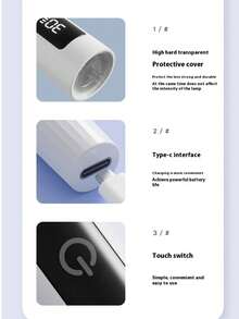 Lámpara de uñas LED UV de mano, lente convexa 5X de curado rápido, pantalla LED, recargable Type-C de 200mAh, sin manos negras, luz de bolígrafo portátil para uñas de gel, strass y uñas postizas, regalo asequible - Multicolor - Ver 9