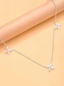 1pc Fashionable Butterfly Necklace Accessory For Women - XL3849 Silver - View 3