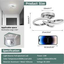Hallway Light Acrylic Modern LED Ceiling Light Fixtures Cool White Close To Ceiling Lights For Bedroom Bathroom Kitchen Balcony Corridor Stair Aisle Curved Creative Design Celing Lamp - Clover-silver - View 3